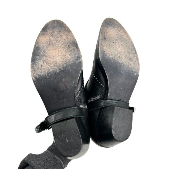 Anine Bing Bianca Black Studded Buckle Ankle Boots - Picture 8 of 13